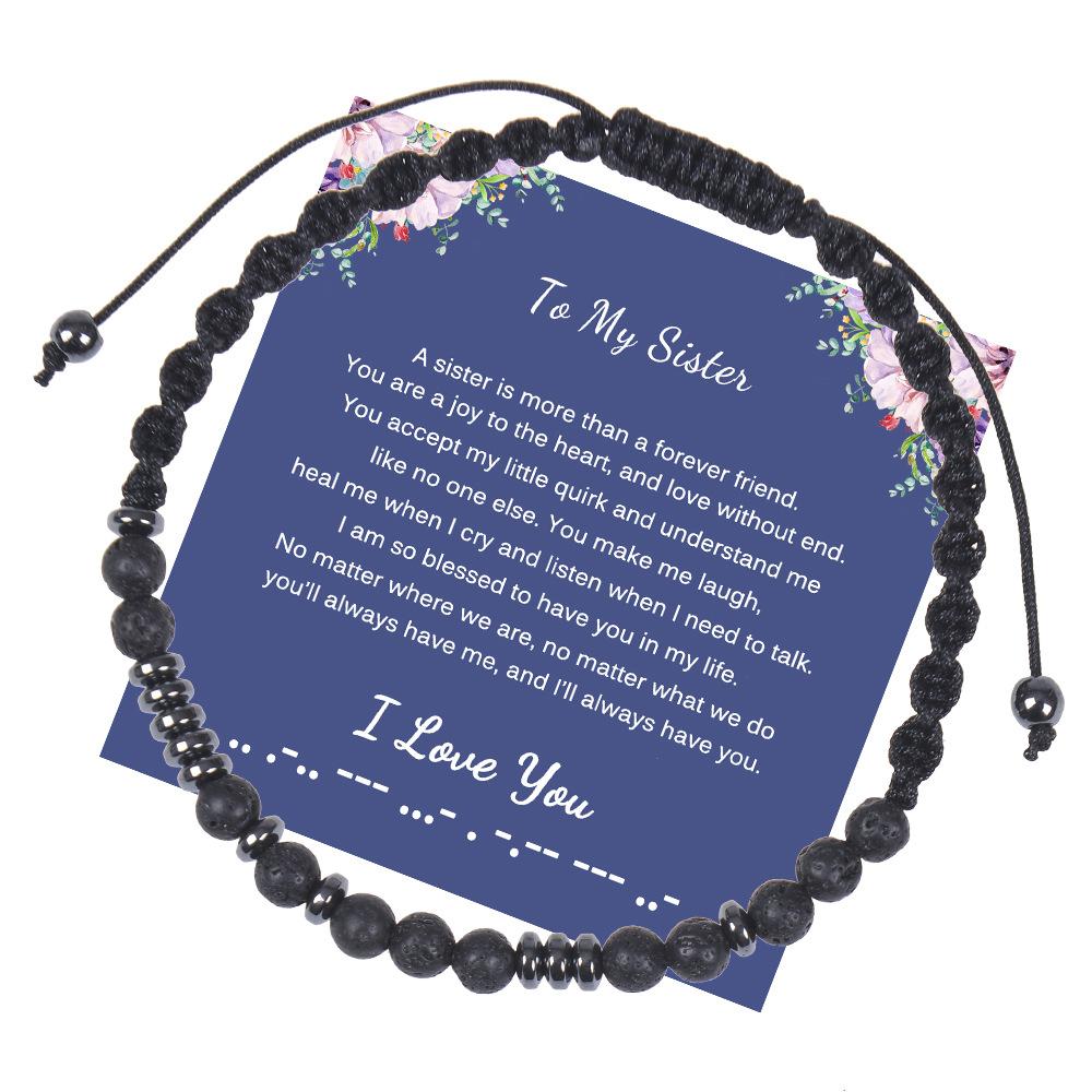 JYL TS Bracelet Morse Code  Family Gift Beaded Transmits Love & Protective Blessings