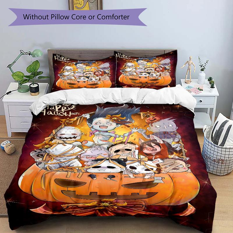 

3pcs Halloween Spooktacular Printed Quilt Set - Includes 1 Quilt Cover and 2 Pillowcases, Machine Washable - Suitable for All Seasons.H046 135x200cm