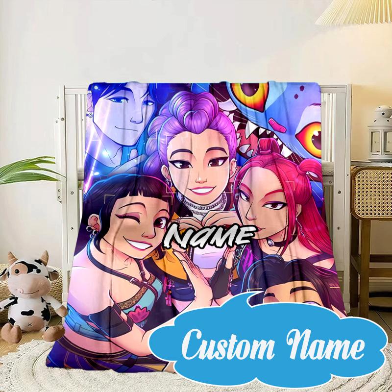 Custom Name Fantasy Friends KPop Blanket bed sofa Blanket Flannel Blanket for Camping, Hiking, Picnic Essentials,gift for Fan family