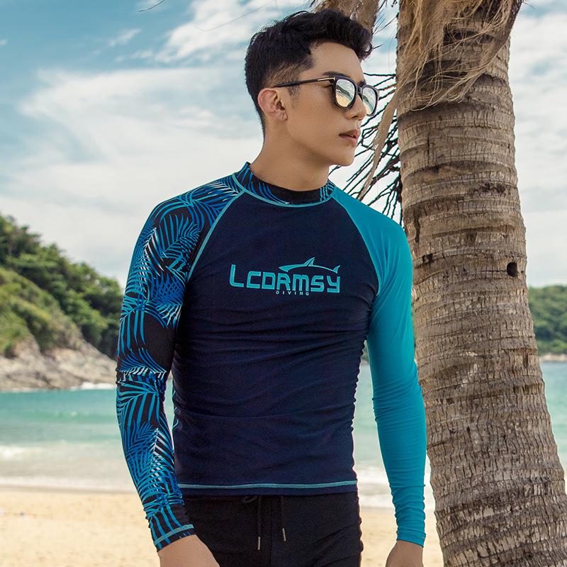 "Traje de Buceo de Manga Larga para Hombre Coreano de Secado Rápido con Protección Solar para Snorkel, Surf y Playa".