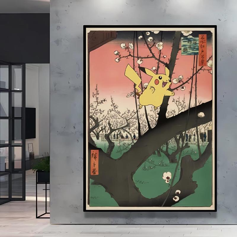 Leinwand Kunstwerk Malerei Pokemon Schiggy Poster Cartoon Bild Klassisch Haus Schlafzimmer Dekoration Gemälde Kindergeschenk