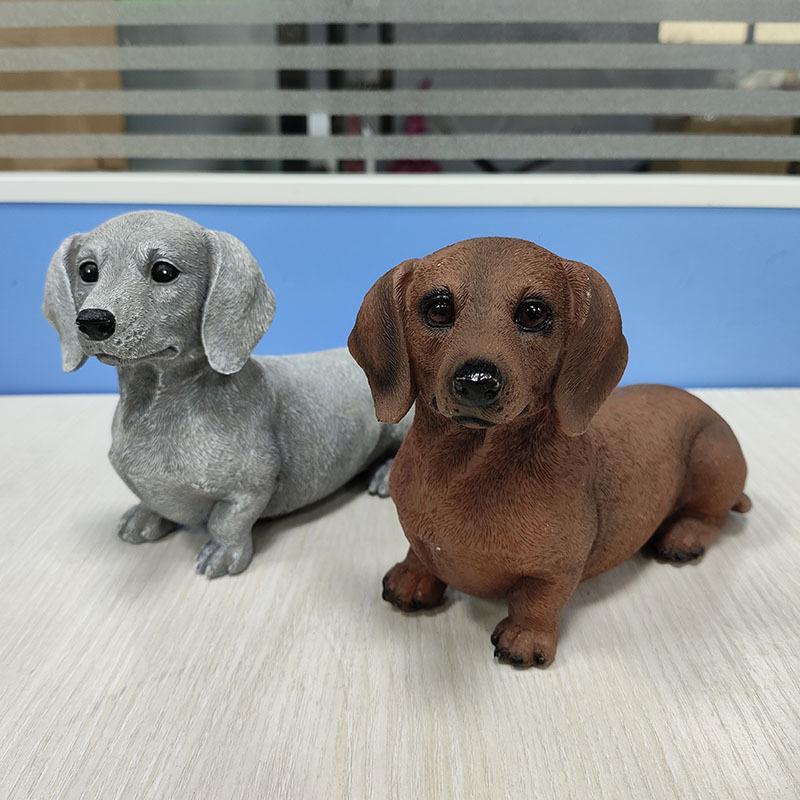 Creative Dachshund Sculpture Outdoor Courtyard Decoration Crafts Resin Ornaments Decoration Simulated Dog Statue Aesthetic Decor