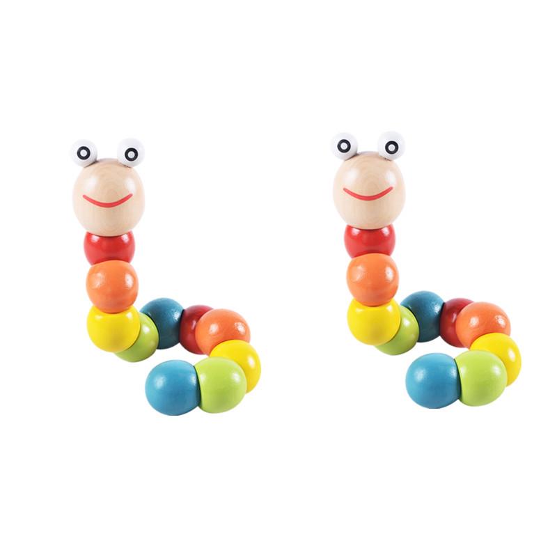 Wooden Baby Rattle Toy for Newborns and Toddlers (0-12 Months) - Grasping & Early Education Puzzle Handbell