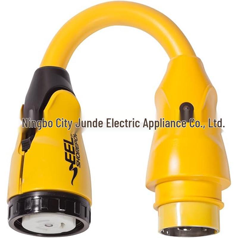 

50A 125/250V Male Plug to 50A 125V Boat Locking Female Connector Adapter