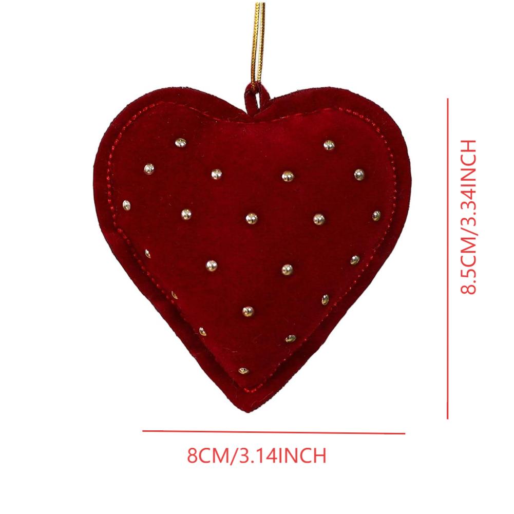 

Charming Heart Shape Christmas Tree Ornament Heart Bow Decorations B