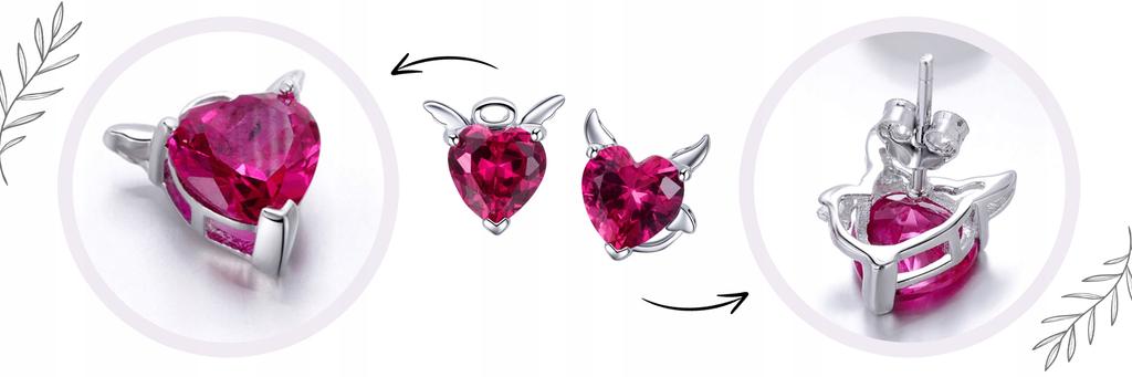 Earrings S925 Hearts Devils Crystals Zircons