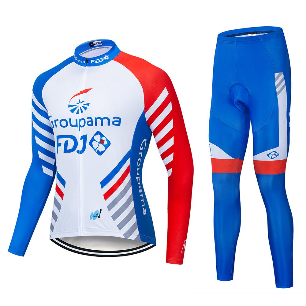 Fdj Autumn 2026 Pro Team Cycling Jersey19D Bib Set MTB Uniform Bicycle Clothing Quick Dry Bike Clothes Mens Long Cycling Wear