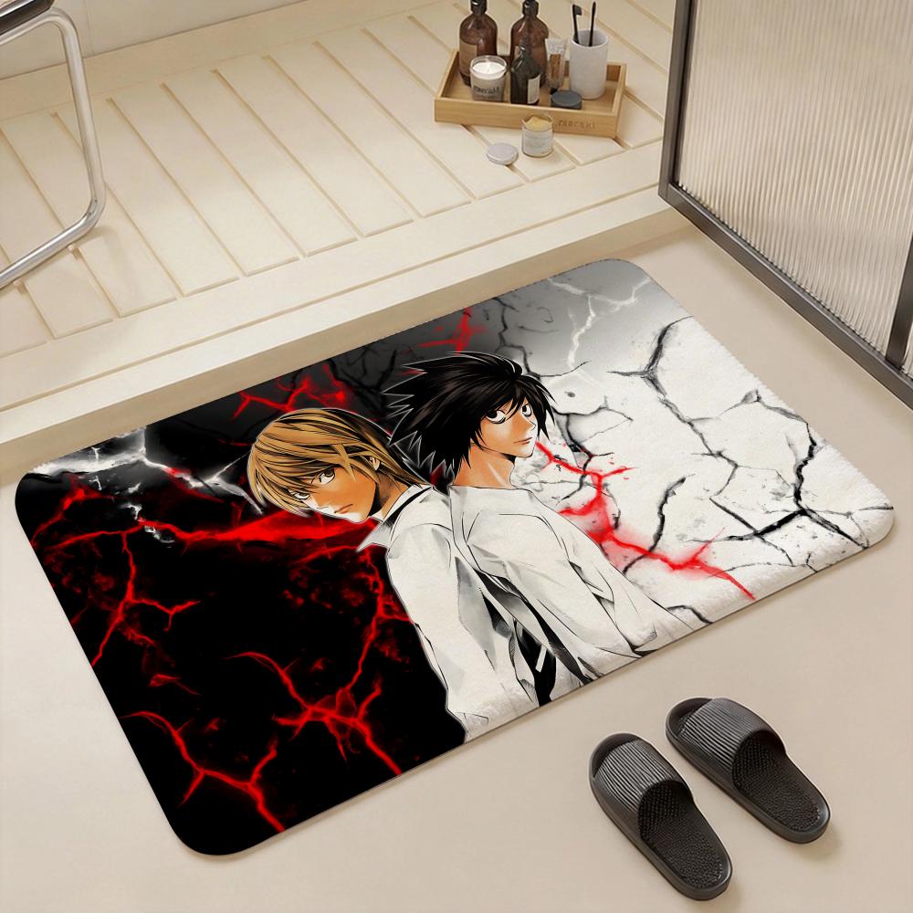 Hot Anime D Death N Note Floor Mat Eco  Flannel Doormat Non Slip Odorless Indoor Floor Rug Soft Short Plush Home Mat