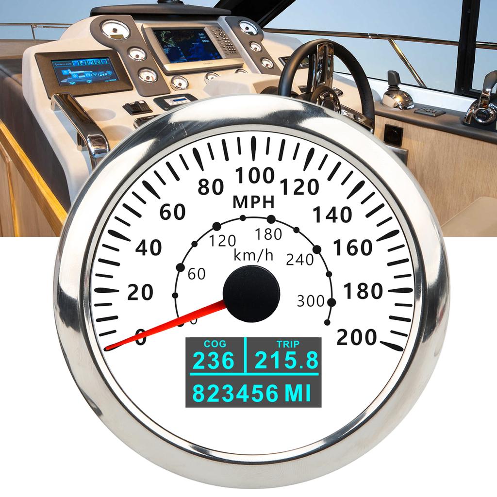 85mm GPS Speedometer 0?200MPH 0?300KMH IP67 Waterproof Digital Colorful Backlight Odometer for RV