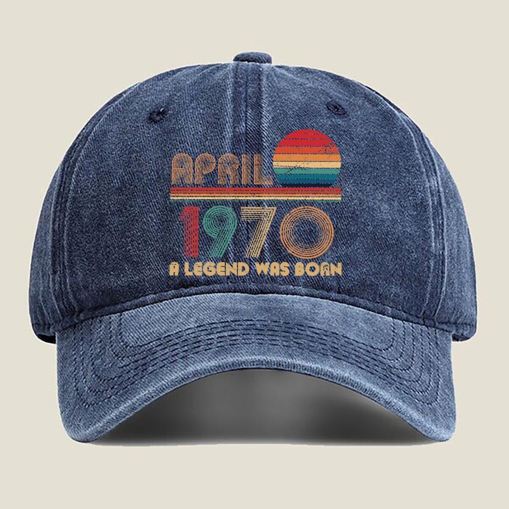 April 1970 Legend Born Fashion Washed Baseball Cap Hat Outdoor Activities