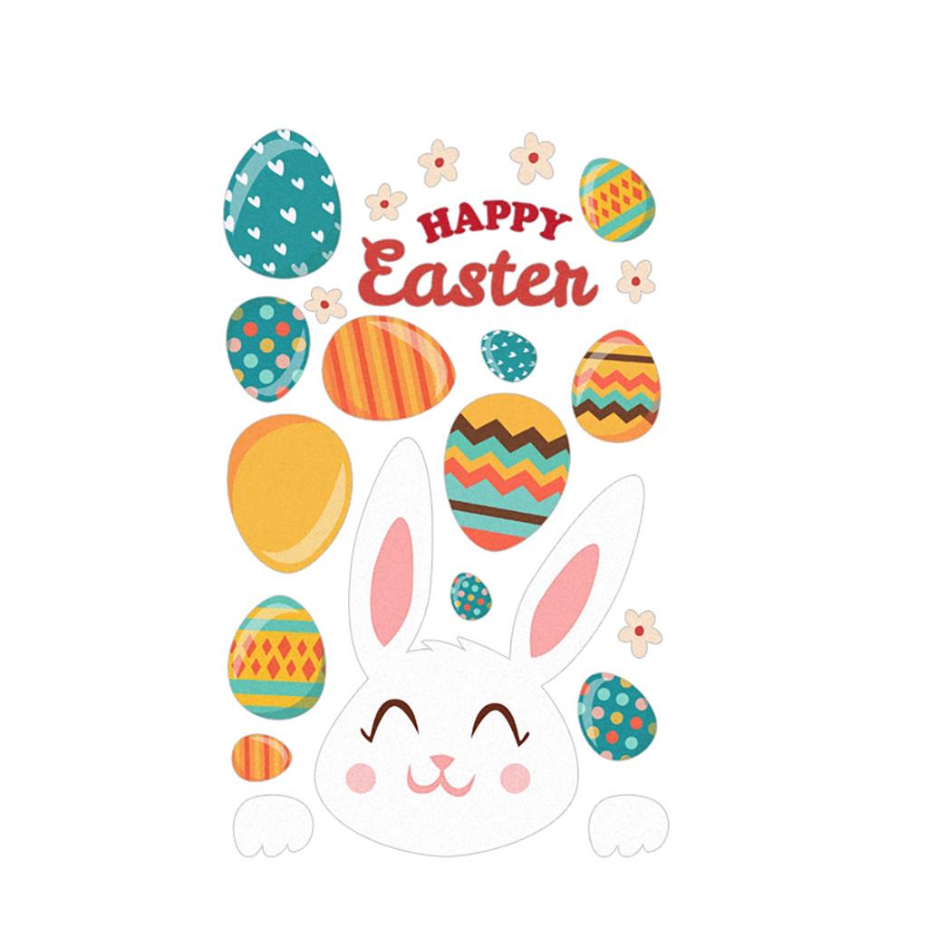 

HAPPY EASTER Wall Sticker PVC Self-adhesive Wall Sticker Can Be Removed білий