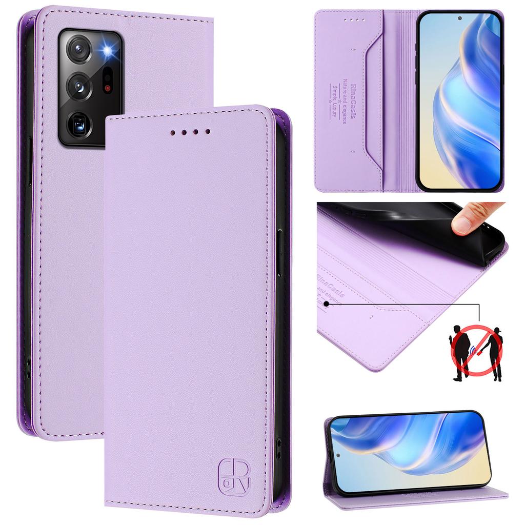 Luxus Lederhülle für Samsung Galaxy Note8 Note9 Note10 Note20 Ultra RFID-Blockierung Kartenfach Magnetische Anziehung Aufsteller Stoßfeste Klapphülle