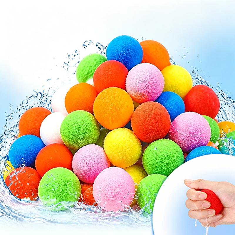 10~60Pcs Water Balls Reusable Fun Water Pom-Pom Outdoor Water Play Toys Summer Toy Balls For Pool And Backyard Children Gift Tmz