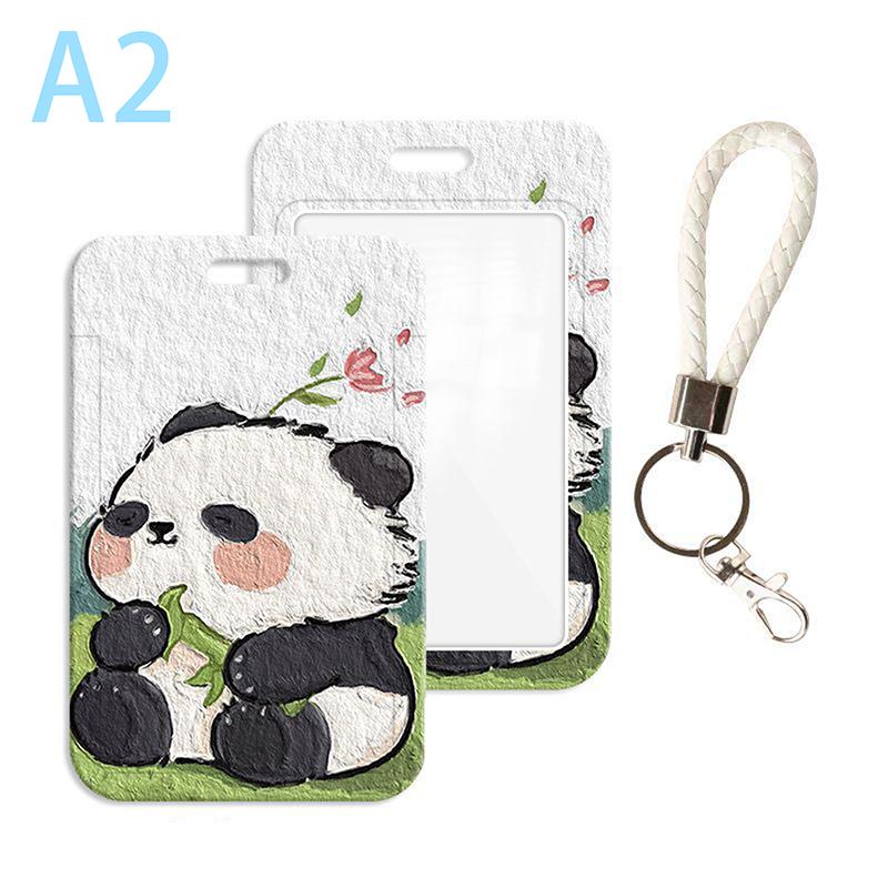 Anime Roztomilá Panda Sada Karet Šňůrka Na Klíče Mobilní Telefon Závěsná Šňůrka Keycord Držák Odznaku na ID Kartu Klíčenka DIY Šňůrky Dárek