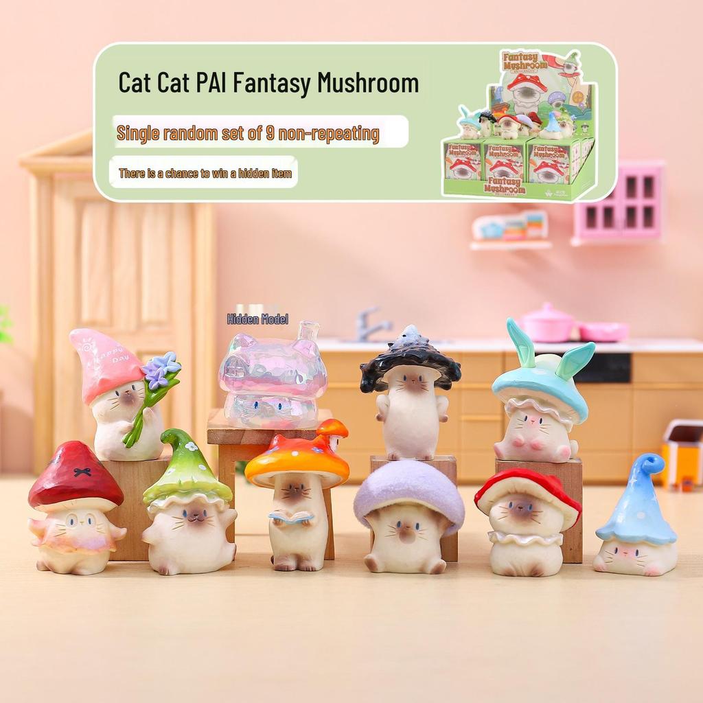 Whimsical Meow Collection Blind Box: Healing Kitten Resin Figurine Gift for Friends, Classmates, and Dorm Decor