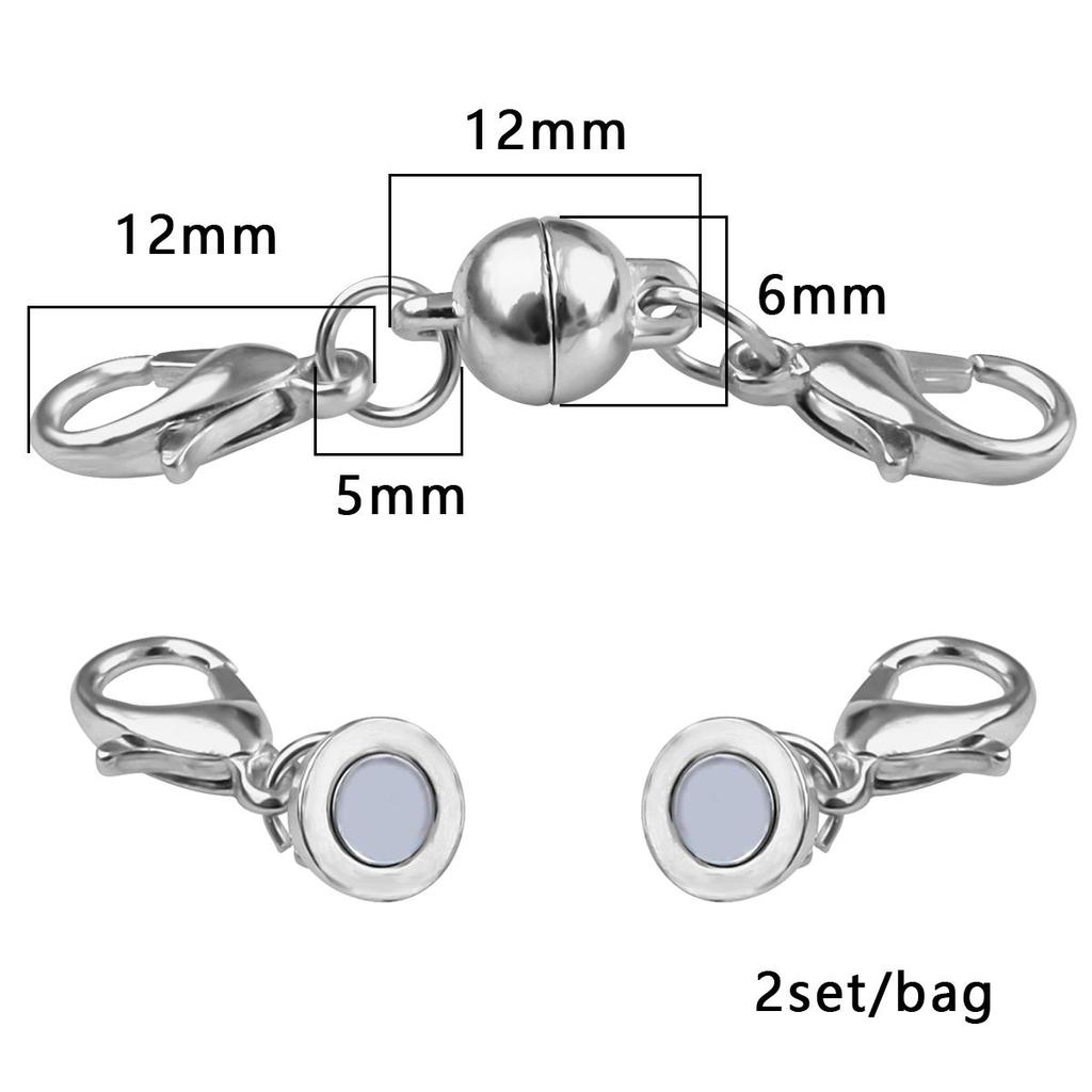 2/5 Stück Verschlüsse, Zubehör, magnetischer Hummer für Halskette, Armband, Hummerkugelhaken