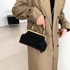 Fashionable Chain Handbag 2023 Winter New Trendy Simple Single Shoulder Shell Bag Casual Crossbody Bag Black Silver