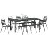 Garden Dining Set 9 Pcs Anthracite Powder Coated Steel