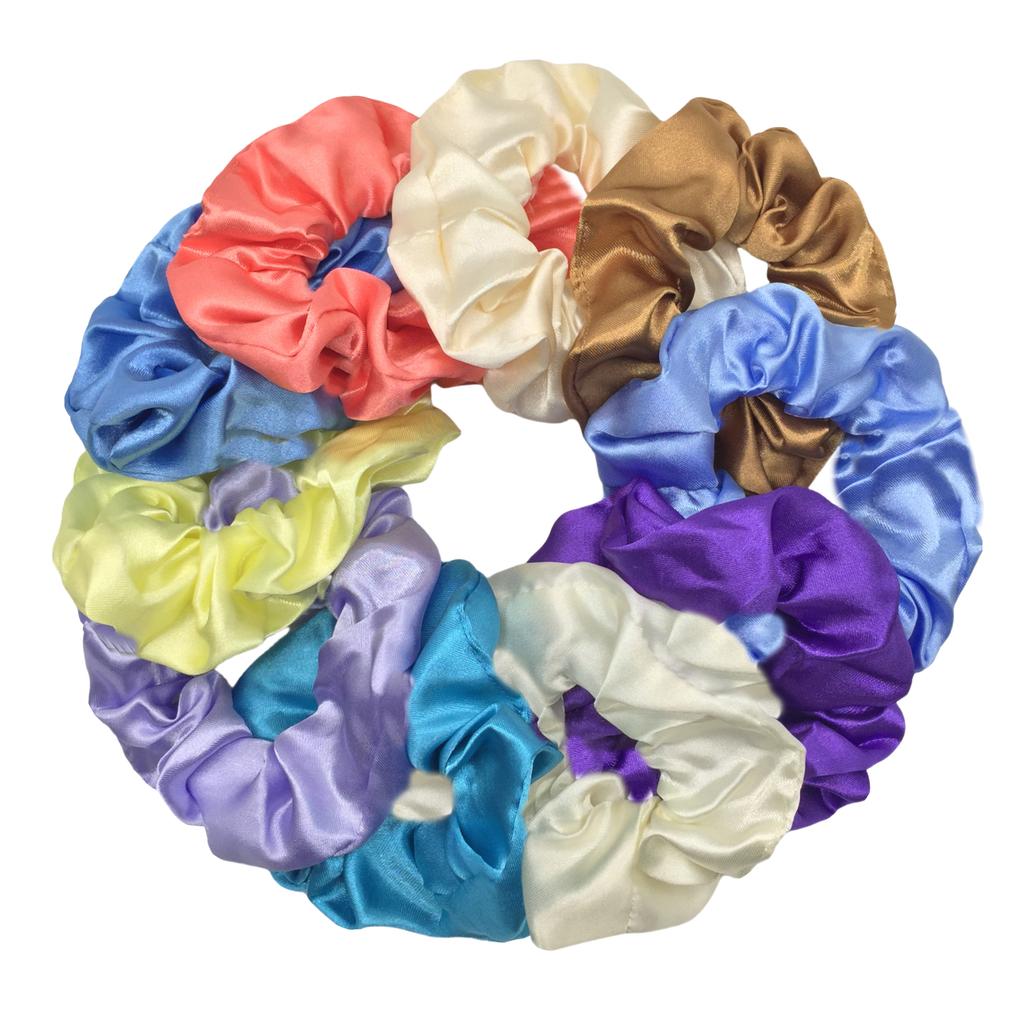 25/10//6 Stück Satin Scrunchies Mädchen Elastisches Haarband Pferdeschwanzhalter Haargummis Mode Damen Accessoires Uni Scrunchy