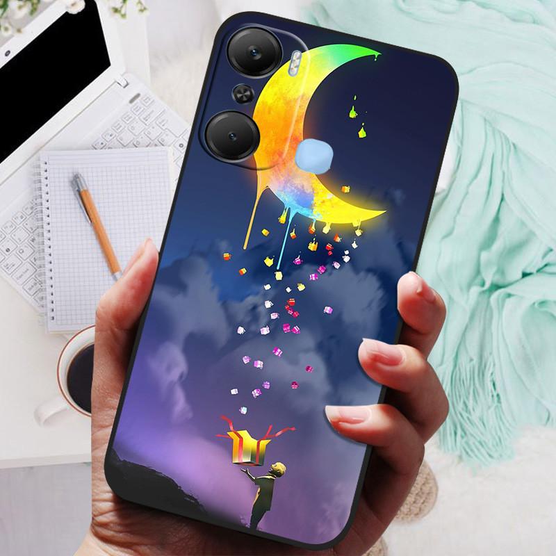 For Infinix Hot 12 Pro Case Black Cover Lion Wolf Silicone Soft Back Cases For Infinix Hot 12i Hot12 Pro / Hot 20 5G Case Shell