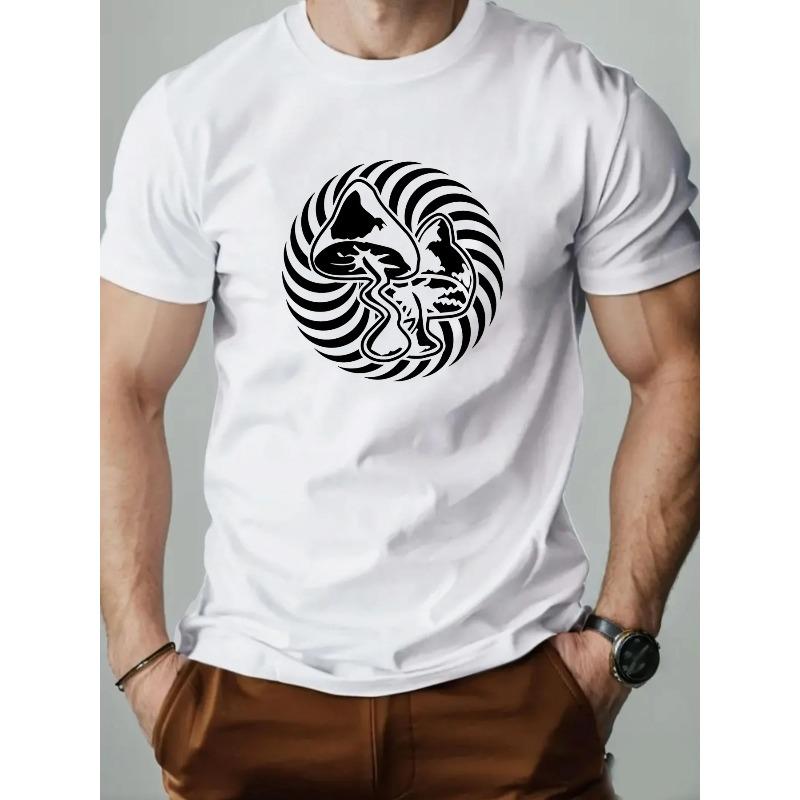 Men's Doberman Pinscher Print T-Shirt Pure Cotton and Breathable Streetwear Oversized Loose Casual Trendy Crew Neck Short Sleeve