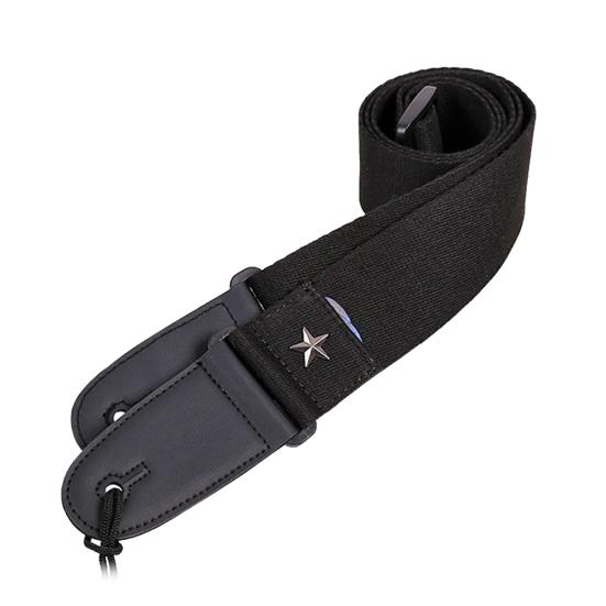 Cotton Adjustable Faux Leather Ends Acoustic Electric Guitar Bass Sling Strap