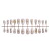 24pcs French Almond False Nail Glossy Star Moon Sun Design Gold Acrylic Full Cover Stick On Nail for Ladies and Girls