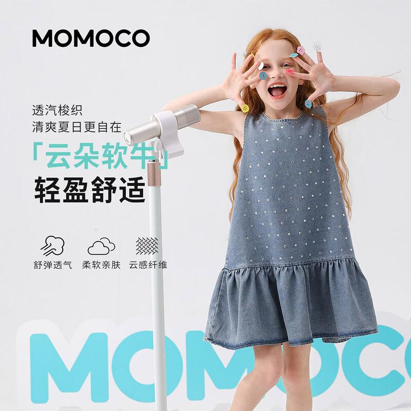 MOMOCO Girls Denim Sleeveless Summer Dress 130