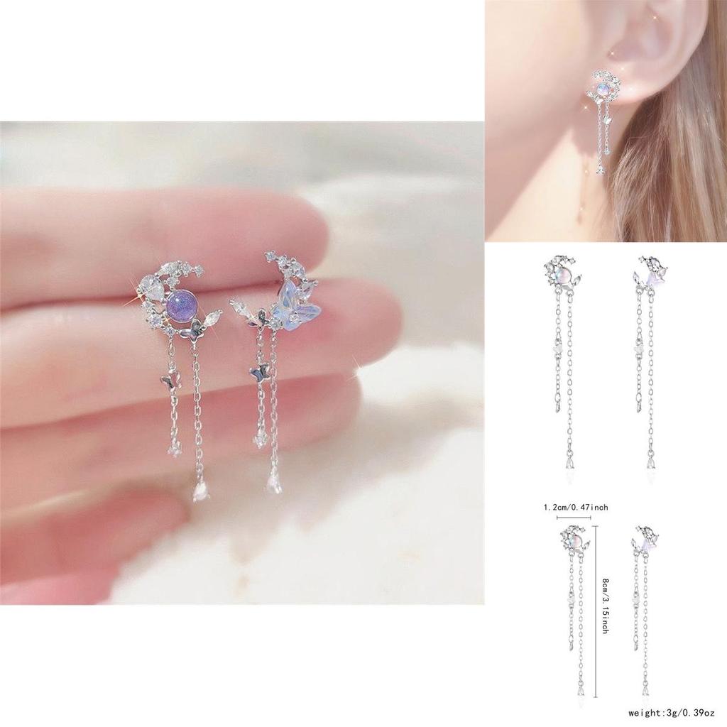 Waterdrop Butterfly Stud Earrings With Alloy And Pearl For Elegant Women