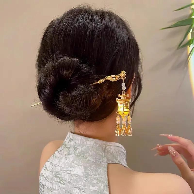 Retro Chinese Style Tassel Hair Clip For Women Hair Stick Pins Flower Handmade Hairpins Charm Jewelry Accessories Hair Ornaments
