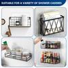 9-Pack Shower Caddy Adhesive Replacement, Transparent Adhesive Hooks Stickers, Strong Hook Strip for Shower Caddy Basket Shelf, Soap Holder, Bathroom