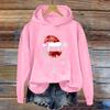 Women's Christmas Hooded Sweatshirt Red Wine Glass Printed Long Sleeved Hooded Sweatshirt Christmas Appearance New Year's Gift