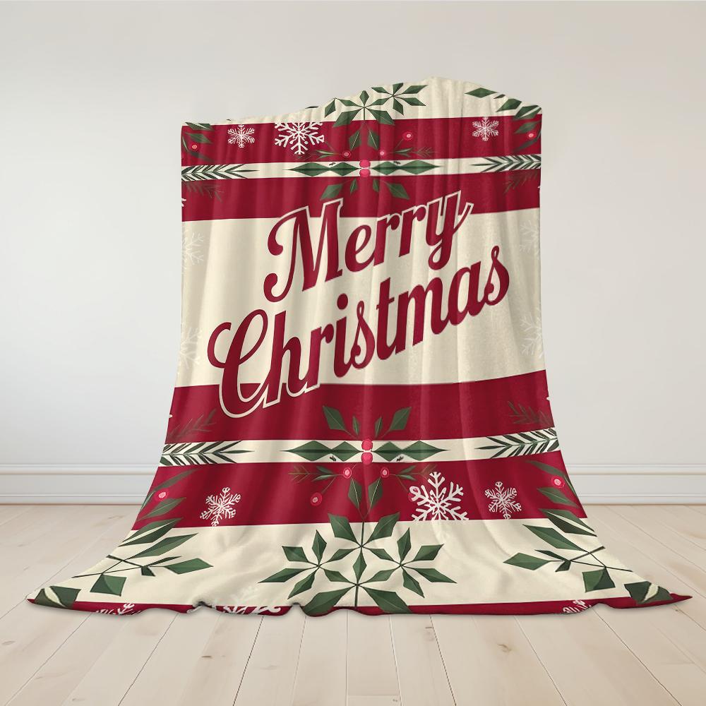 Christmas Greeting Card Flannel Blanket Warm Soft Halloween Christmas Couch Warm Cozy Decorative Decor Gift For All Season