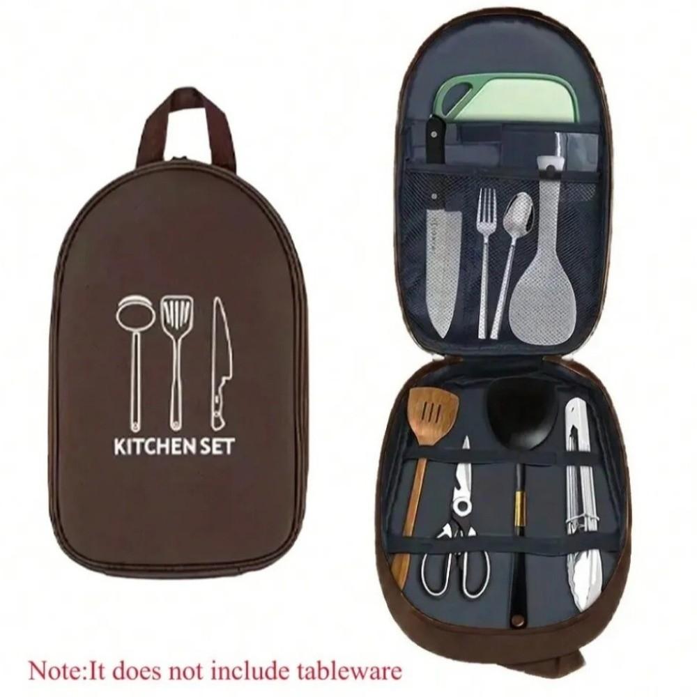 No Tableware Kitchen Utensil Storage Bag Large Capacity Picnic Cooking Bag  Cooking Utensil