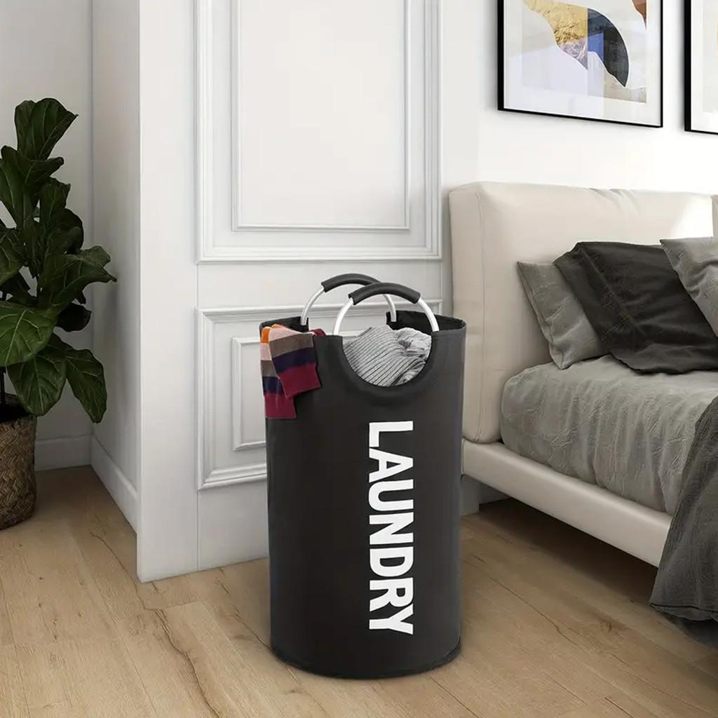 Chic Black Collapsible Laundry Hamper With Generous Size For Effective Clutter Control