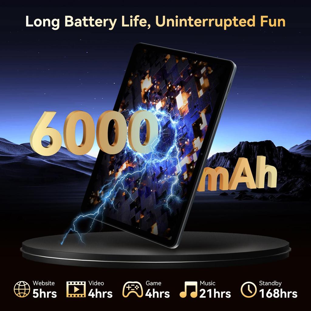 TABWEE T80 Set Android 15 6GB RAM 128GB ROM Tablet 10.1 Palců 1280x 800 FHD Displej Osmijádrový UMS312(T310) PC Tablet