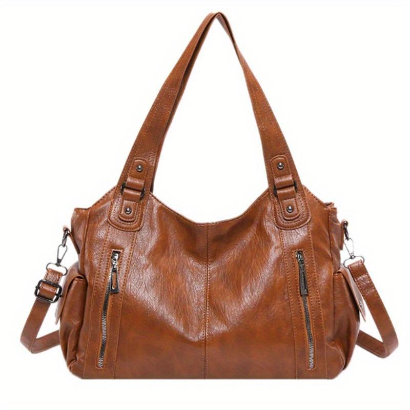 Soft Interior Compartment Shoulder Bags 2025 High Quality Contrasting Colors Bags for Women Fashion Zipper Pu Women's Handbags