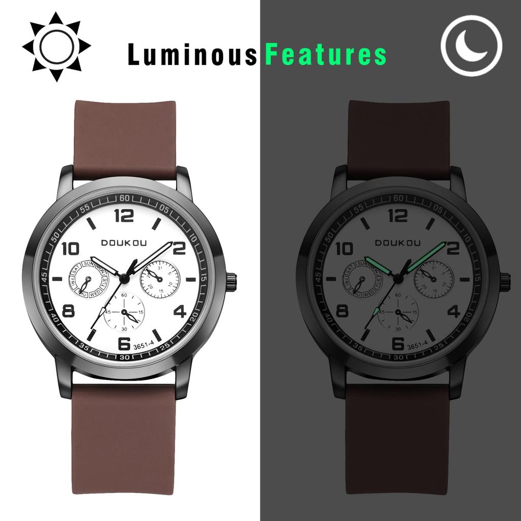 Silikonowy Zegarek Wodoodporny i Analogowy Gumowy Mała Sekunda Akcesoria Prezent Męski, Stylowy Kwarcowy, Pasek, Ornament, Męski - Urodziny, Boże Narodzenie,