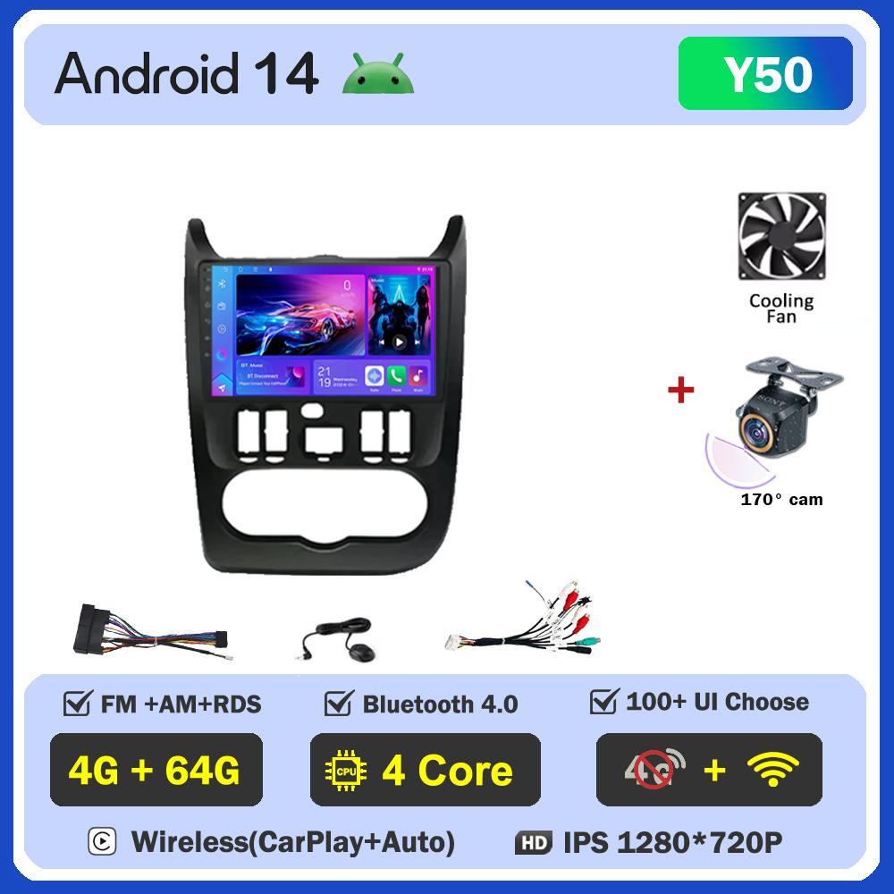 For Renault Logan 1 Sandero 2009-2015 Largus Dacia Duster Car Multimedia Video Player Touch Screen Android 14 Autoradio 5G Wifi