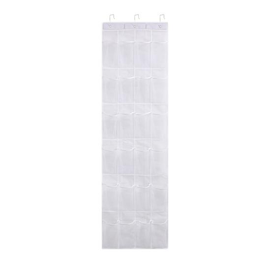Over-The-Door Shoe Organizer 24 Mesh Pockets Over The Door Shoe Rack Breathable Hanging Storage Bag for Shoes Socks Toys