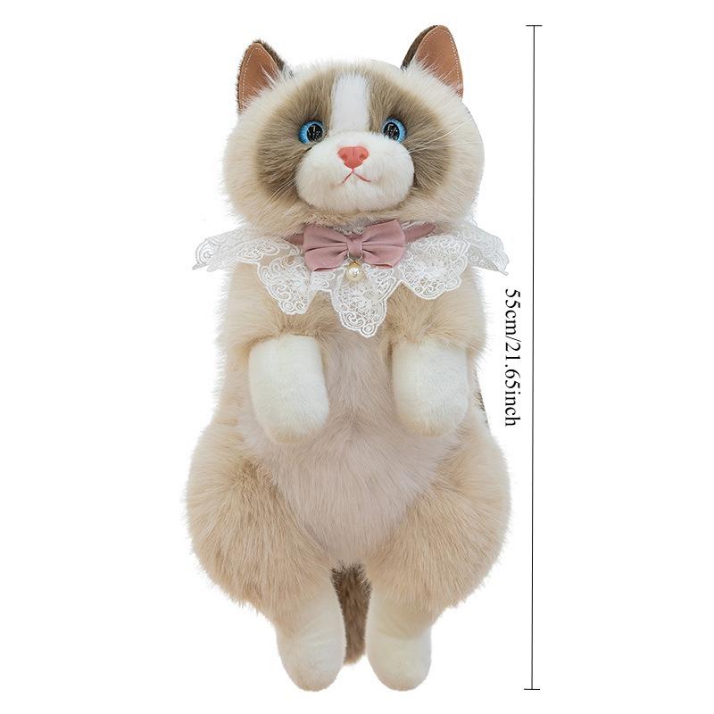 1PC Muppet cat backpack cute doll bag double shoulder plush toy for girlfriend's birthday gift