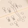 13pcs Metal Cuff Clips Dreadlocks Beads Cross Skull Hair Braid Tubes Mixed Hair Rings Set  Decor