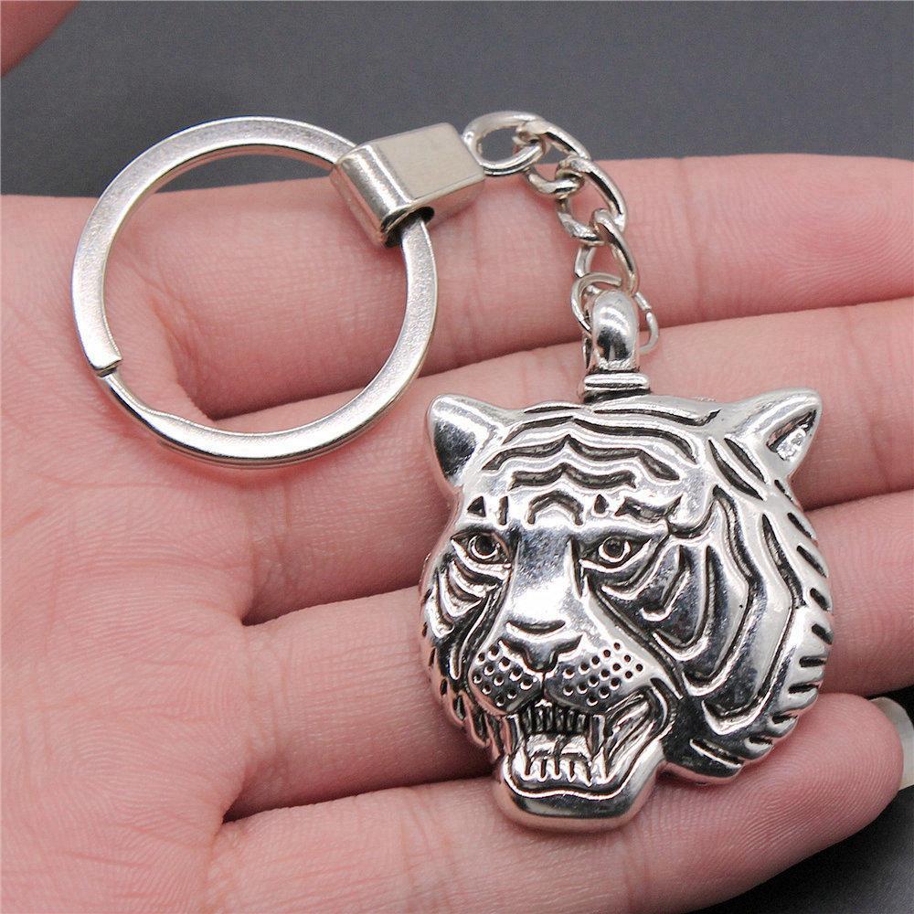 Dinosaur Animal Prehistoric Creature Pendant Antique Bronze Metal Keychain with 30mm Ring for Women High Quality