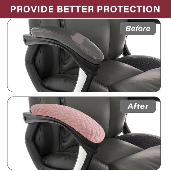 1 Pair Office Chair Armrest Covers Stretch Jacquard Computer Chair Arm Pad Covers Removable Arm Slipcovers Protectors for Office Computer, Desk,