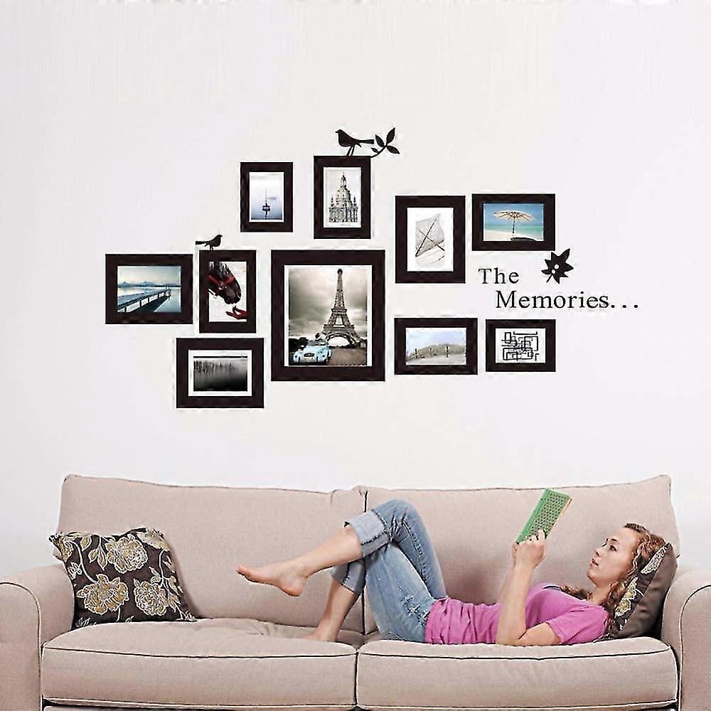 Wall Decals With 10 Photo Frames Wall Stickers Diy Moveable Vinyl Home Letter Quotes Wall Decorations Without English Letter Wallpapers --