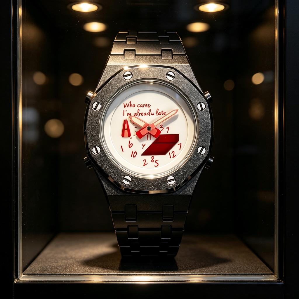 1pc New Polygon Men's Watch - Graffiti Digital Fashion Digital Display Multi-functional Night-Light Water-Resistant