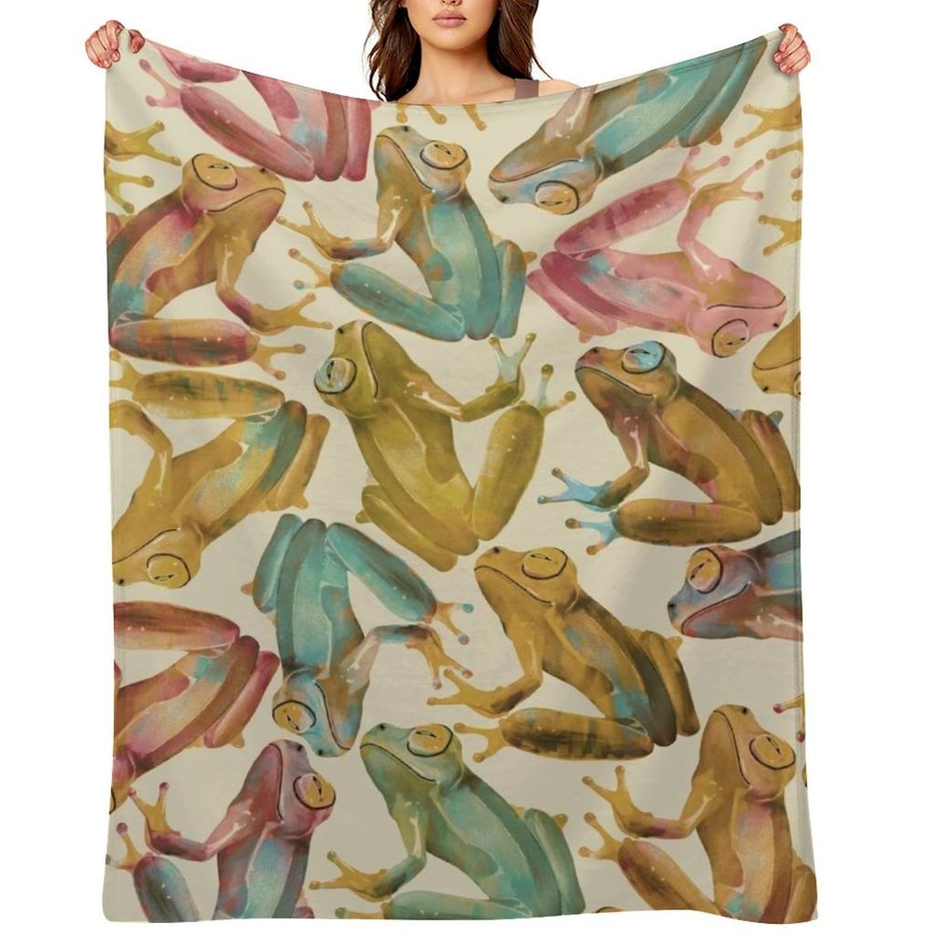Vintage Frogs Throw Blanket Sofas Thins Heavy warm for winter Blankets