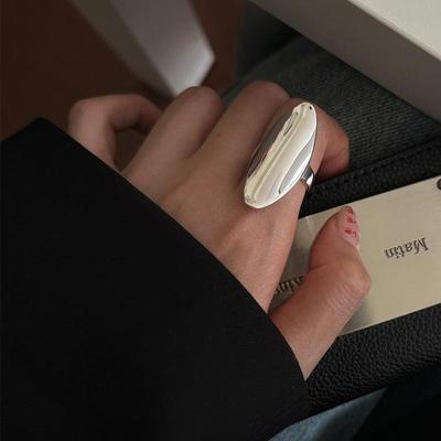 Μινιμαλιστικό Μεγάλο Οβάλ Δαχτυλίδι για Γυναίκες – Κομψό, Ψυχρό Στυλ, Υψηλής Ποιότητας, Ευέλικτο Ανοιχτό Αξεσουάρ Μόδας για τον Δείκτη.