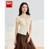 IEF Women's Slim Fit Ruffled Knit Top
