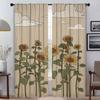 Flower Tulle for Bedroom Modern Living Room Curtains 2 Pieces Partition Halloween Decoration Blackout Curtain Shades Kitchen